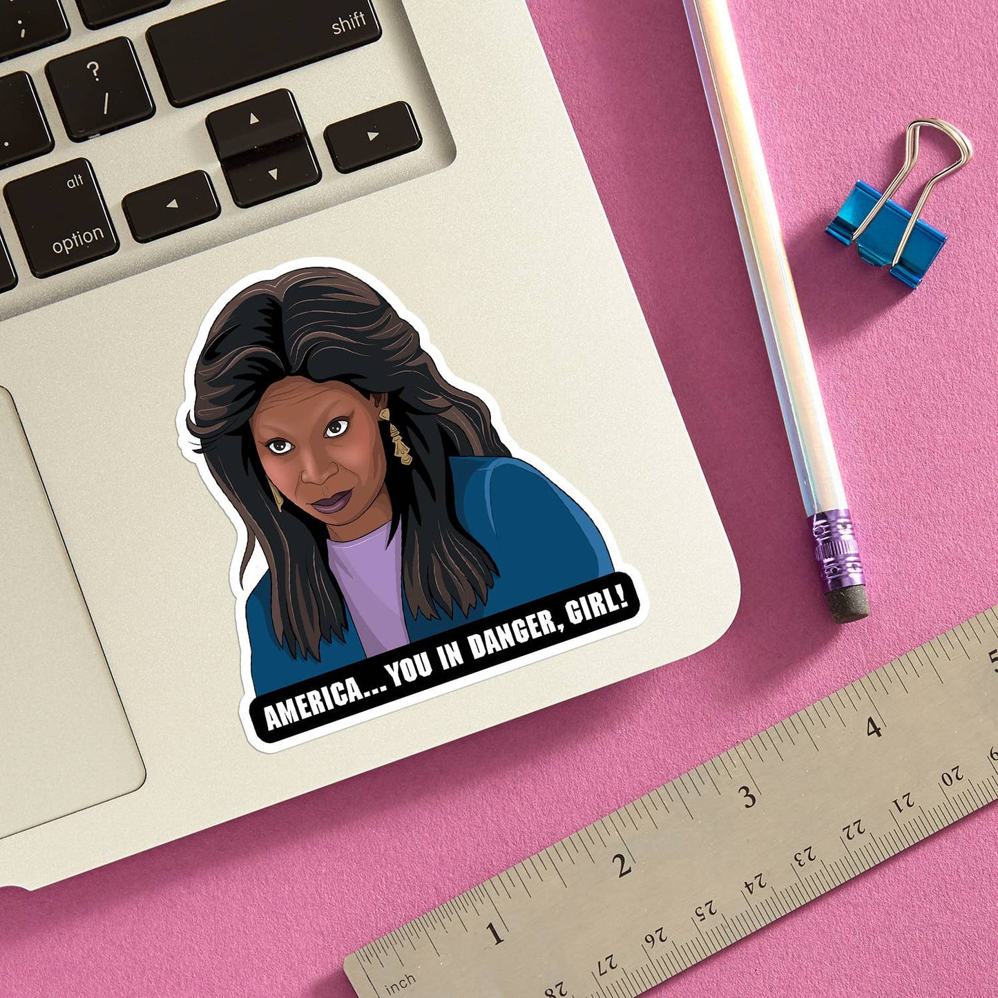 America, You in Danger Girl Die Cut Sticker