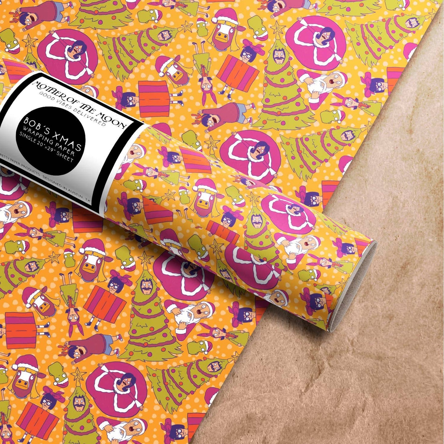 Christmas Burger Family Wrapping Paper Sheet
