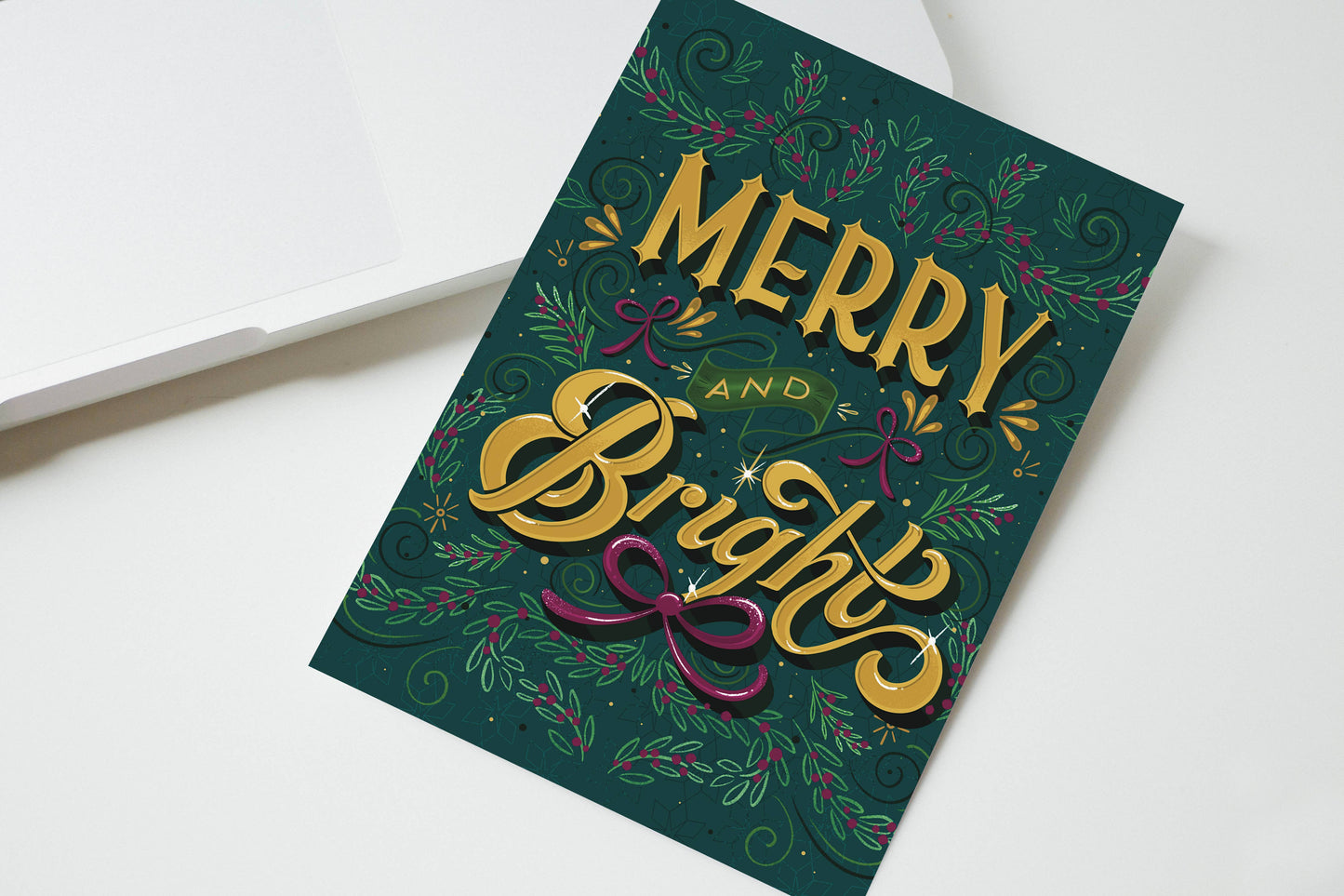 Merry & Bright - Greeting Card (Christmas / Holiday)