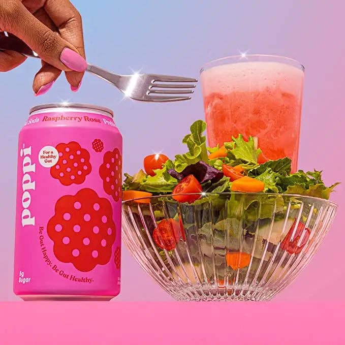 poppi: Sparkling Prebiotic Raspberry Rose Soda
