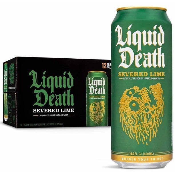 Liquid Death Severed Lime Flavored Sparkling Water Can (16.9fl oz)