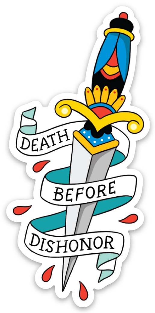 Dagger Tattoo Art Die Cut Sticker