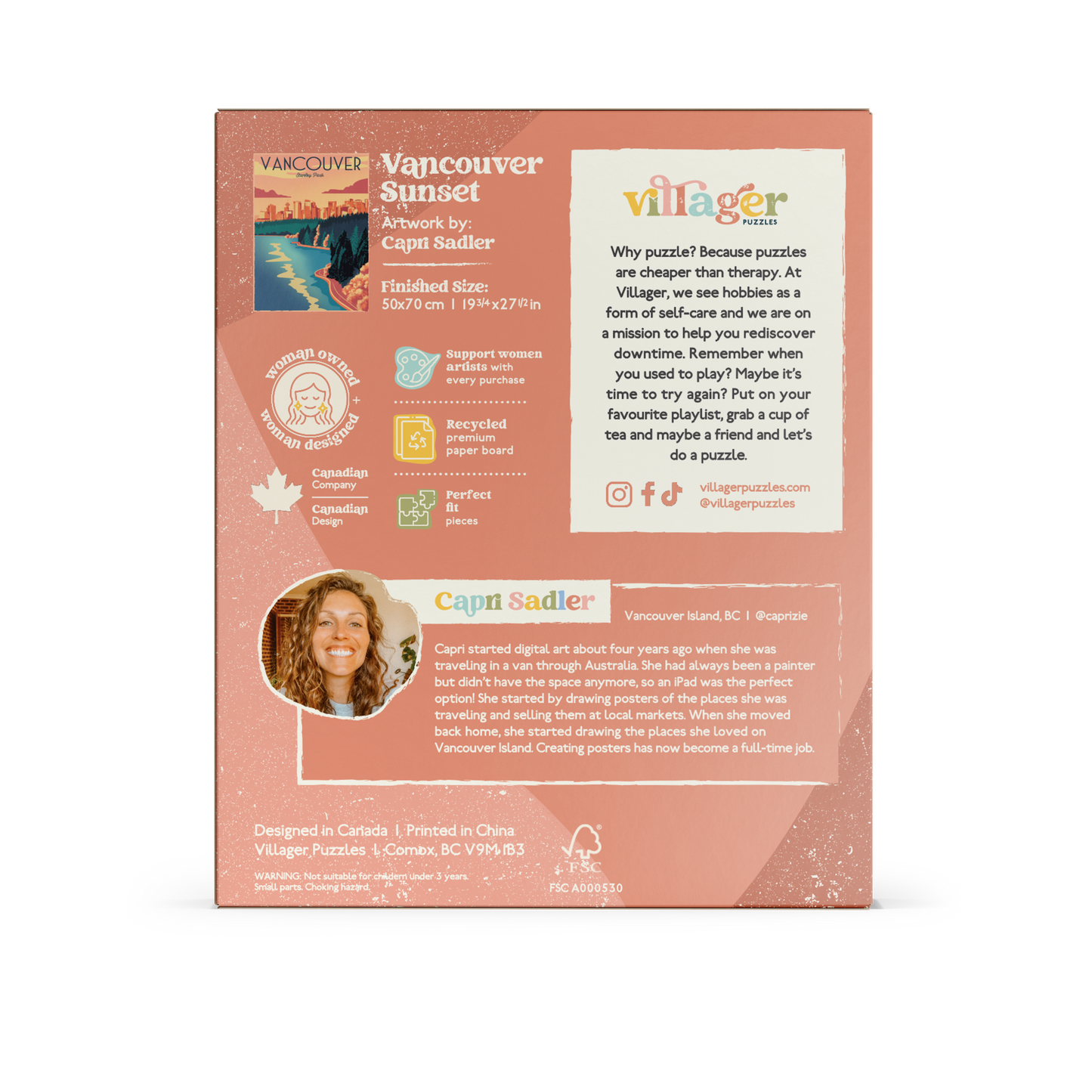 Vancouver Sunset | 1000-Piece Puzzle for Adults | Designed in Canada by Capri Sadler