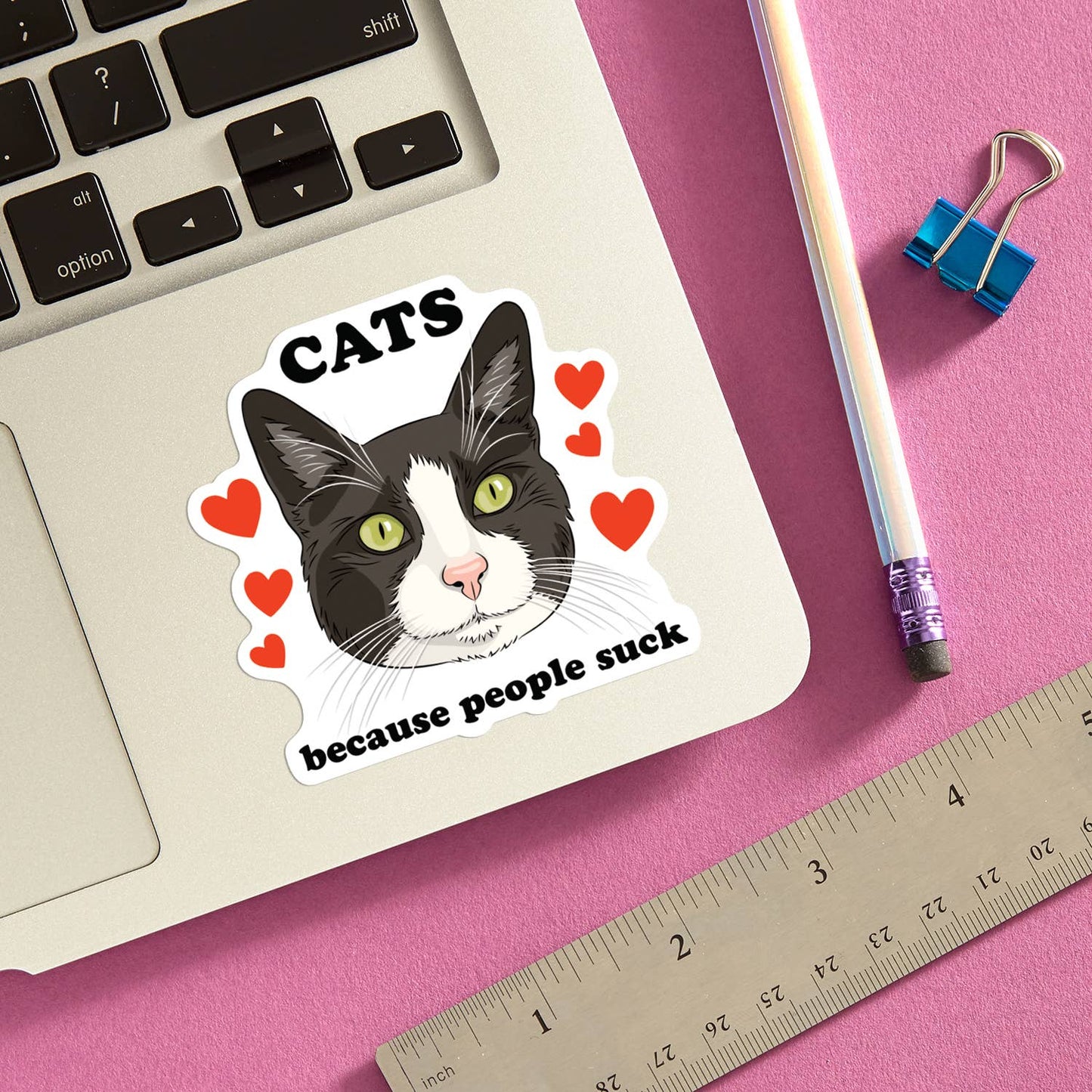 Cats Because People Suck Sticker 