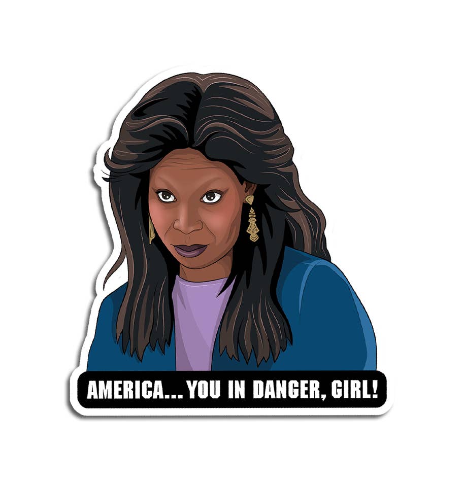 America, You in Danger Girl Die Cut Sticker