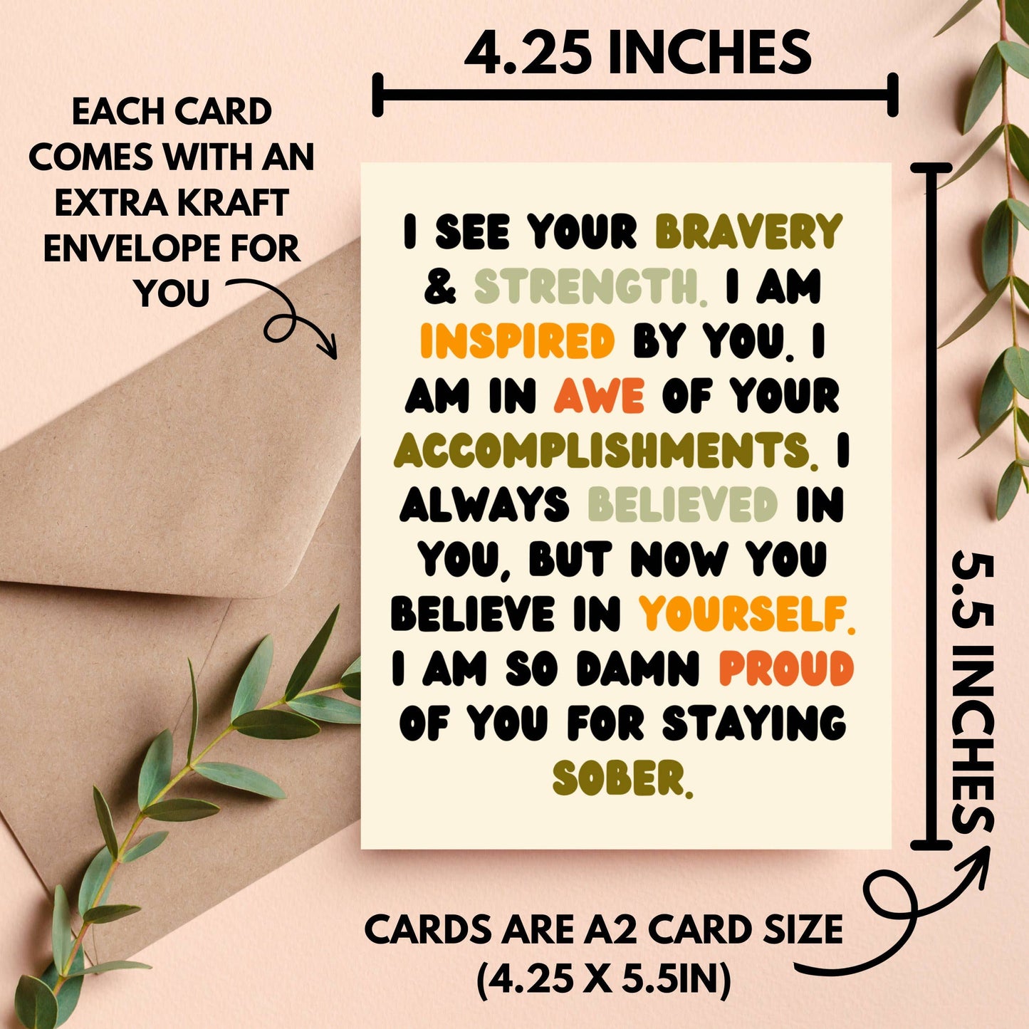 Sobriety Card, Proud of You Sober Gift, Sobriety Gifts