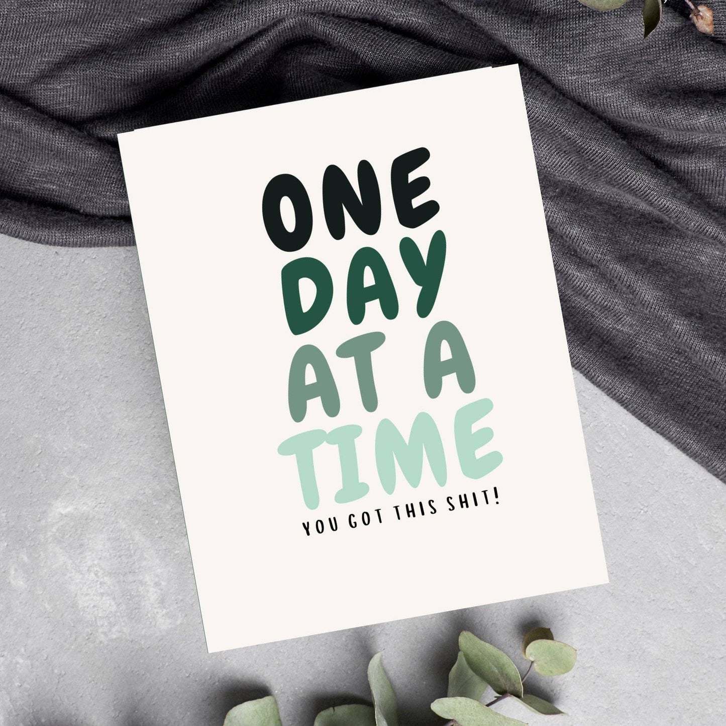 One Day At A Time You Got This Shit Card