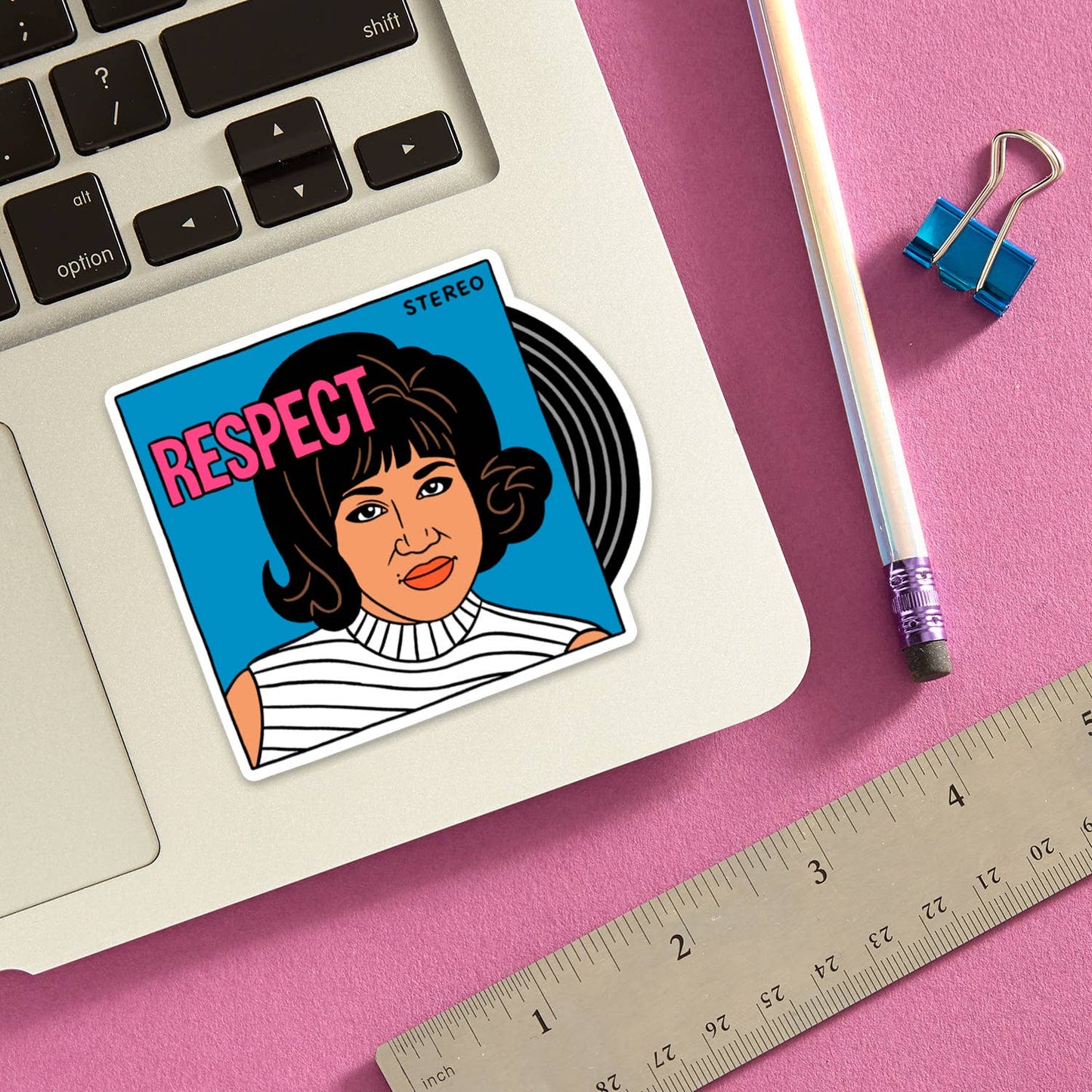 Aretha Franklin Respect Die Cut Sticker
